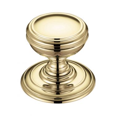 Click Here To Enlarge This Photo Of FB305 - Zoo Hardware Fulton & Bray Mortice Knob on Round Rose (Unsprung) Concealed Fix - Polished Brass