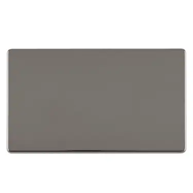Click Here To Enlarge This Photo Of ECBN2B - Eurolite 2 Gang Blank Plate on 3mm Flat Concealed Black Nickel Plate