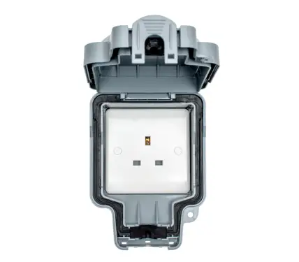 Click Here To Enlarge This Photo Of WP4030 - Eurolite External Weatherproof Lockable 1 Gang 13Amp Unswitched Socket Outlet IP66