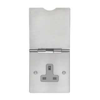 FS4030SS - Eurolite 13Amp 1 Gang Unswitched Floor Socket Stainless Steel