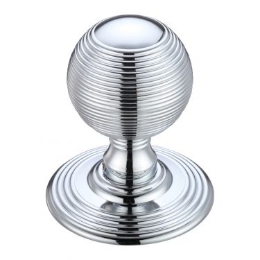 Click Here To Enlarge This Photo Of FB306CP - Zoo Hardware Fulton & Bray Ringed Mortice Knob on Round Rose (Unsprung) Concealed Fix - Polished Chrome