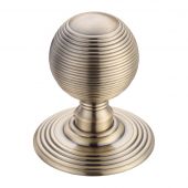 FB306FB - Zoo Hardware Fulton & Bray Ringed Mortice Knob on Round Rose (Unsprung) Concealed Fix - Florentine Bronze