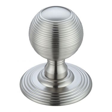 Click Here To Enlarge This Photo Of FB306SC - Zoo Hardware Fulton & Bray Ringed Mortice Knob on Round Rose (Unsprung) Concealed Fix - Satin Chrome
