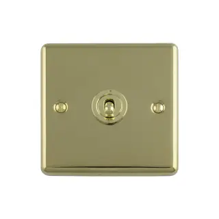 ENT1SWPB - Eurolite 1 Gang Toggle Switch Polished Brass (Enhance Range)