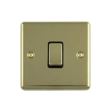 Click Here To Enlarge This Photo Of EN20ASWPBB - Eurolite 1 Gang 20Amp DP Switch Polished Brass with Black Trim (Enhance Range)