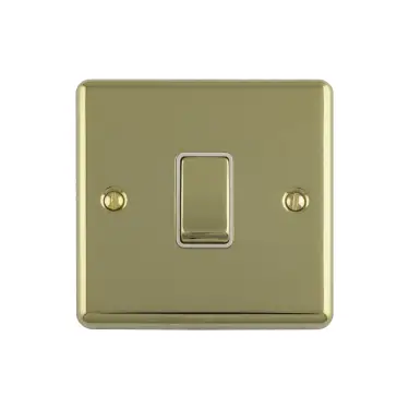 Click Here To Enlarge This Photo Of EN20ASWPBW - Eurolite 1 Gang 20Amp DP Switch Polished Brass with WhiteTrim (Enhance Range)