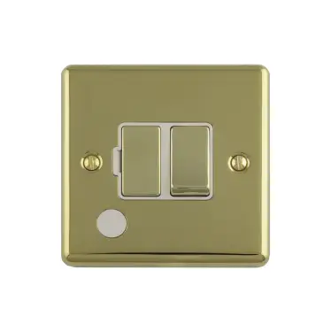 Click Here To Enlarge This Photo Of ENSWFFOPBW - Eurolite 13Amp DP Switched Fuse Spur with Flex Outlet Polished Brass with White Trim (Enhance Range)