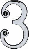 C1560 3-PC Heritage Brass Numeral 3 Face Fix 76mm (3") Polished Chrome Finish