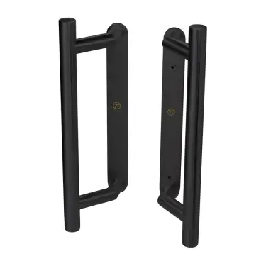 Click Here To Enlarge This Photo Of BLU Performance KM905 Patio Door Handle, Back to Back Handles, Blank Backplates, 28 x 249 x 8mm, 316 Stainless Steel, Matt Black Lacquer Finish (KM905B-MBL)