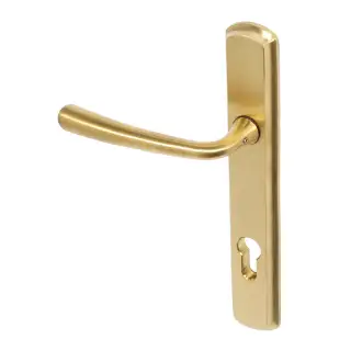 BLU Performance Pera Multipoint Door Lock Handle, Dual Sprung, 316 Grade Stainless Steel, PVD Satin Brass Finish (PER092-PSB)
