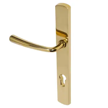 Click Here To Enlarge This Photo Of BLU Performance Pera Multipoint Door Lock Handle, Dual Sprung, 316 Grade Stainless Steel, PVD Polished Brass Finish (PER095-PPB)