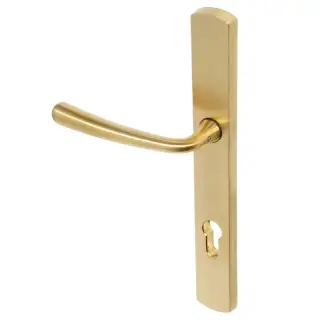 BLU Performance Pera Multipoint Door Lock Handle, Dual Sprung, 316 Grade Stainless Steel, PVD Satin Brass Finish (PER095-PSB)