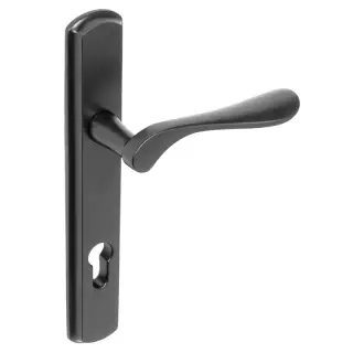 BLU Performance Regent Left Hand Multipoint Door Lock Handle, Dual Sprung, 316 Grade Stainless Steel, Matt Black Lacquer Finish (REG092-LH-MBL)