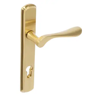Click Here To Enlarge This Photo Of BLU Performance Regent Left Hand Multipoint Door Lock Handle, Dual Sprung, 316 Grade Stainless Steel, PVD Satin Brass Finish (REG092-LH-PSB)