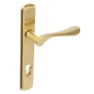 BLU Performance Regent Left Hand Multipoint Door Lock Handle, Dual Sprung, 316 Grade Stainless Steel, PVD Satin Brass Finish (REG092-LH-PSB)