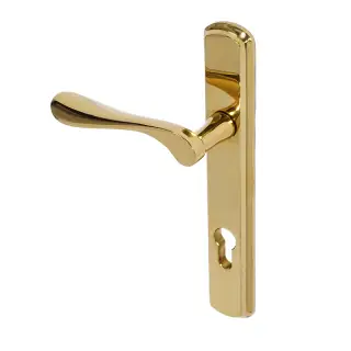 BLU Performance Regent Right Hand Multipoint Door Lock Handle, Dual Sprung, 316 Grade Stainless Steel, PVD Polished Brass Finish (REG092-RH-PPB)