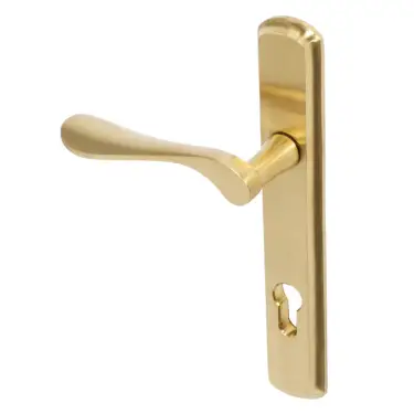 Click Here To Enlarge This Photo Of BLU Performance Regent Right Hand Multipoint Door Lock Handle, Dual Sprung, 316 Grade Stainless Steel, PVD Satin Brass Finish (REG092-RH-PSB)