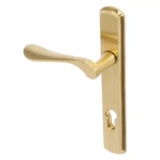 BLU Performance Regent Right Hand Multipoint Door Lock Handle, Dual Sprung, 316 Grade Stainless Steel, PVD Satin Brass Finish (REG092-RH-PSB)
