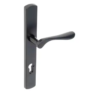 BLU Performance Regent Left Hand Multipoint Door Lock Handle, Dual Sprung, 316 Grade Stainless Steel, Matt Black Lacquer Finish (REG095-LH-MBL)