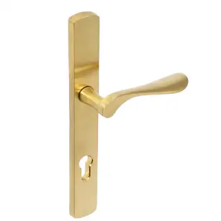 BLU Performance Regent Left Hand Multipoint Door Lock Handle, Dual Sprung, 316 Grade Stainless Steel, PVD Satin Brass Finish (REG095-LH-PSB)