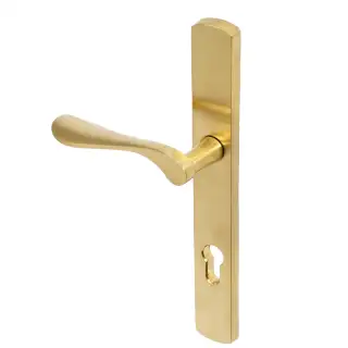 BLU Performance Regent Right Hand Multipoint Door Lock Handle, Dual Sprung, 316 Grade Stainless Steel, PVD Satin Brass Finish (REG095-RH-PSB)
