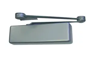 LCN 4111.US28.LH Heavy Duty EN.1-4 Overhead Door Closer (Push Side) with Backcheck & Plastic Cover - Silver (Left Hand)