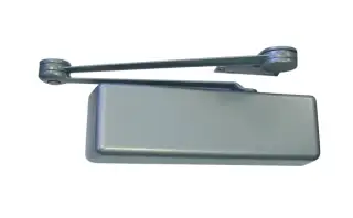 LCN 4111.US28.RH Heavy Duty EN.1-4 Overhead Door Closer (Push Side) with Backcheck & Plastic Cover - Silver (Right Hand)