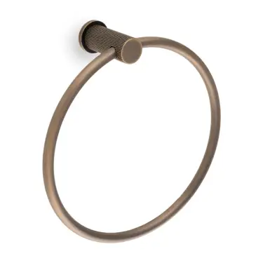Click Here To Enlarge This Photo Of AW453AB - Alexander & Wilks Brunel Reeded Towel Ring - Antique Brass