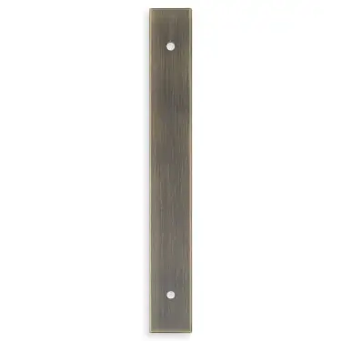 Click Here To Enlarge This Photo Of AWBP128AB - Alexander & Wilks Rectangular Cabinet Pull Backplate 168mm x 22mm (128mm c/c) - Antique Brass