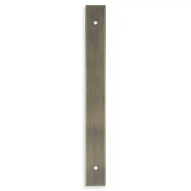 Click Here To Enlarge This Photo Of AWBP160AB - Alexander & Wilks Rectangular Cabinet Pull Backplate 200mm x 22mm (160mm c/c) - Antique Brass