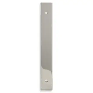AWBP128PN - Alexander & Wilks Rectangular Cabinet Pull Backplate 168mm x 22mm (128mm c/c) - Polished Nickel