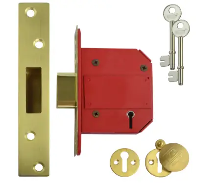 Click Here To Enlarge This Photo Of UNION J2100S StrongBOLT British Standard 5 Lever Deadlock - 75mm Satin Chrome
