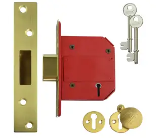 UNION J2100S StrongBOLT British Standard 5 Lever Deadlock - 75mm Satin Chrome