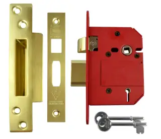 UNION J2200S StrongBOLT British Standard 5 Lever Sashlock - 75mm Satin Chrome