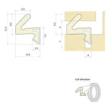 Click Here To Enlarge This Photo Of Schlegel Aquamac 21 (Qlon QL 3009) Weatherseal - Brown (price per metre)