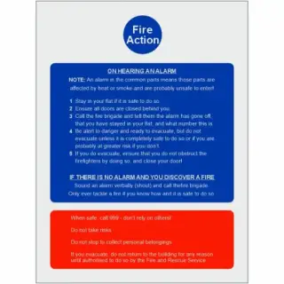 Brushed Aluminium (3mm) Stay Indoors (Stay Put) - Fire Action Notice Sign