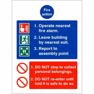 Rigid Plastic (1mm) Operate Nearest Fire Alarm Sign