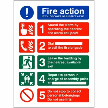 Click Here To Enlarge This Photo Of Rigid Plastic (1mm) If You Discover or Suspect a Fire Sign
