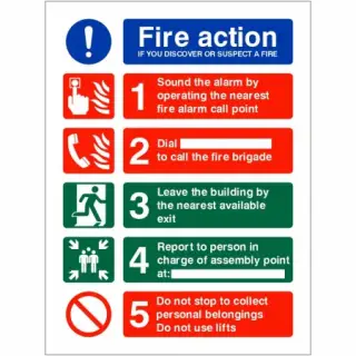Rigid Plastic (1mm) If You Discover or Suspect a Fire Sign