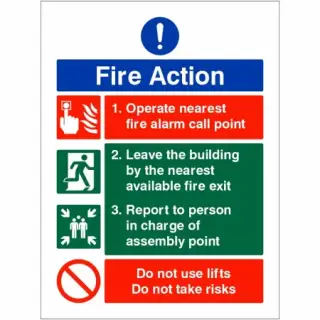 Rigid Plastic (1mm) Operate Nearest Fire Alarm Call Point Sign