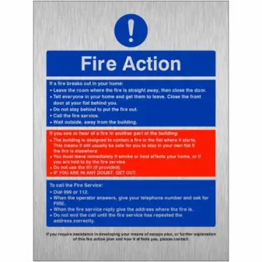 Click Here To Enlarge This Photo Of Brushed Aluminium (3mm) Personal Emergency Evacuation Plan PEEP Sign