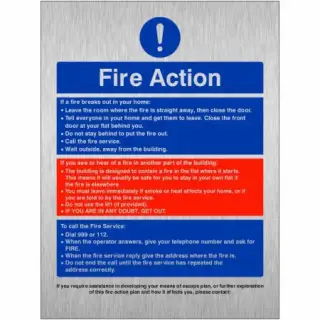 Brushed Aluminium (3mm) Personal Emergency Evacuation Plan PEEP Sign
