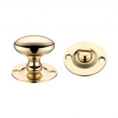 FB41 - Zoo Hardware Fulton & Bray Oval Thumb Turn with Coin Release (5mm spindle) Polished Brass