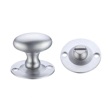 Click Here To Enlarge This Photo Of FB41SC - Zoo Hardware Fulton & Bray Oval Thumb Turn with Coin Release (5mm spindle) Satin Chrome