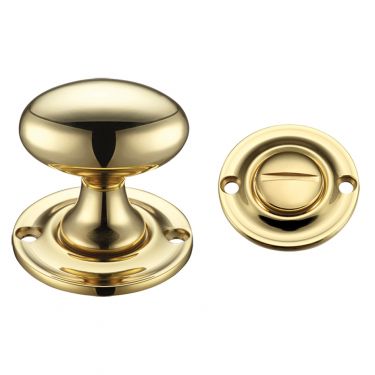 Click Here To Enlarge This Photo Of FB42 - Zoo Hardware Fulton & Bray Oval Thumb Turn with Coin Release (5mm spindle) Polished Brass