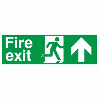 Click Here To Enlarge This Photo Of Self Adhesive Vinyl Fire Exit Up Sign