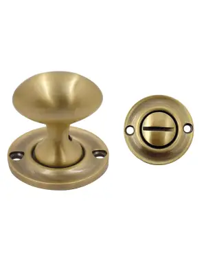 Click Here To Enlarge This Photo Of FB42FB - Zoo Hardware Fulton & Bray Oval Thumb Turn with Coin Release (5mm spindle) Florentine Bronze