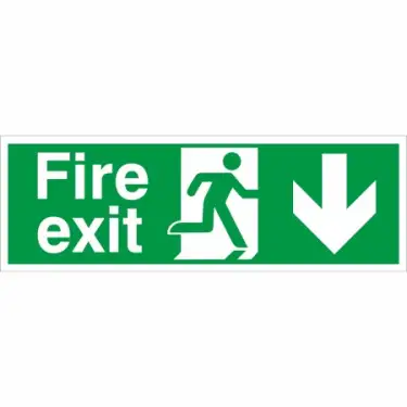 Click Here To Enlarge This Photo Of Self Adhesive Vinyl Fire Exit Down Sign