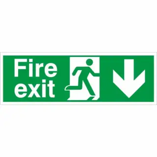 Self Adhesive Vinyl Fire Exit Down Sign