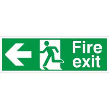 Click Here To Enlarge This Photo Of Self Adhesive Vinyl Fire Exit Left Sign